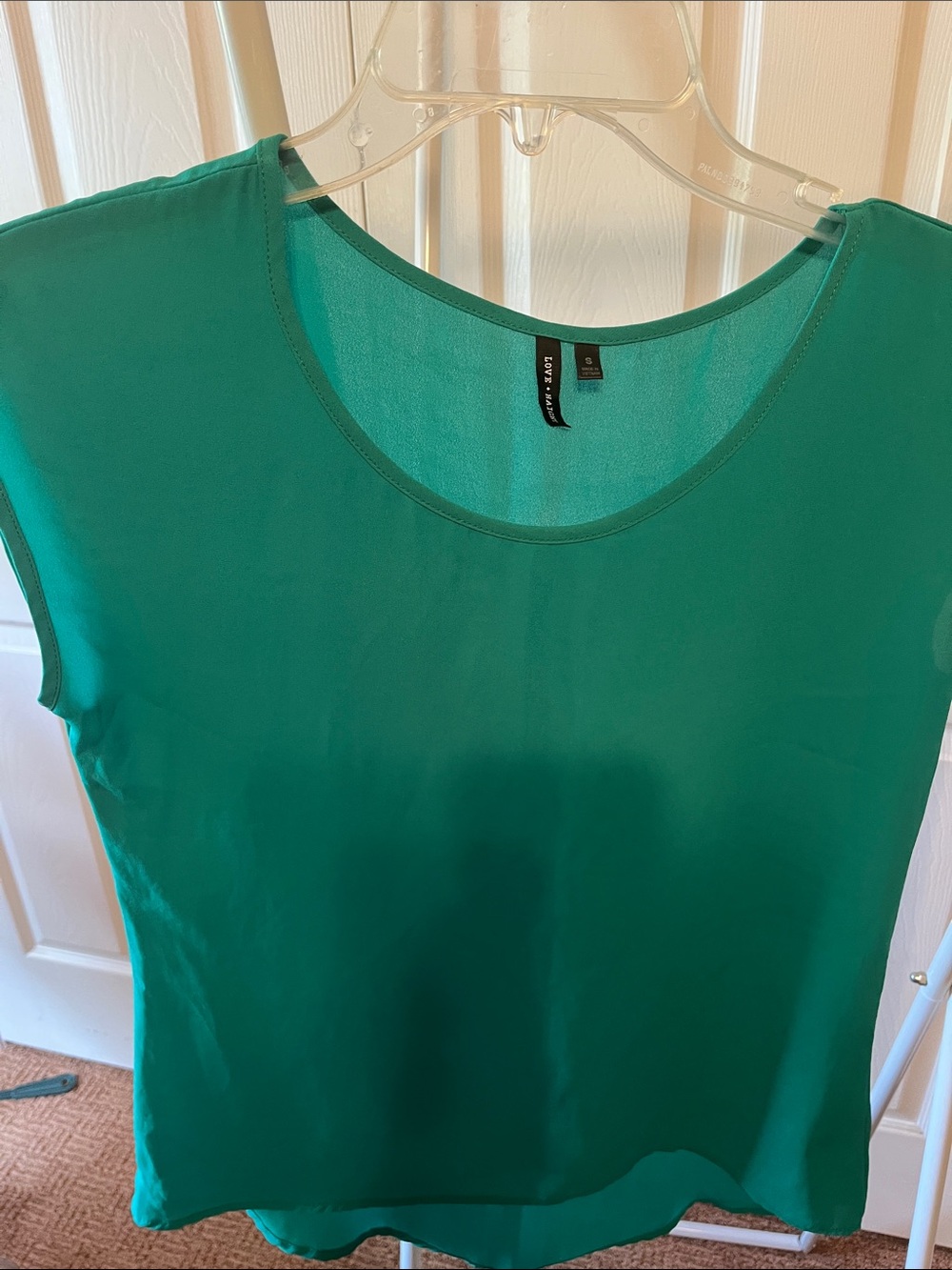 Sleeveless Scoop Neck Blouse in Teal by A New Day PTP 19” front 23” Back 26”